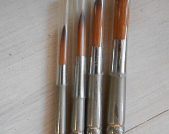 Paint Brush Pointed Synthetic Hair Set of 4
