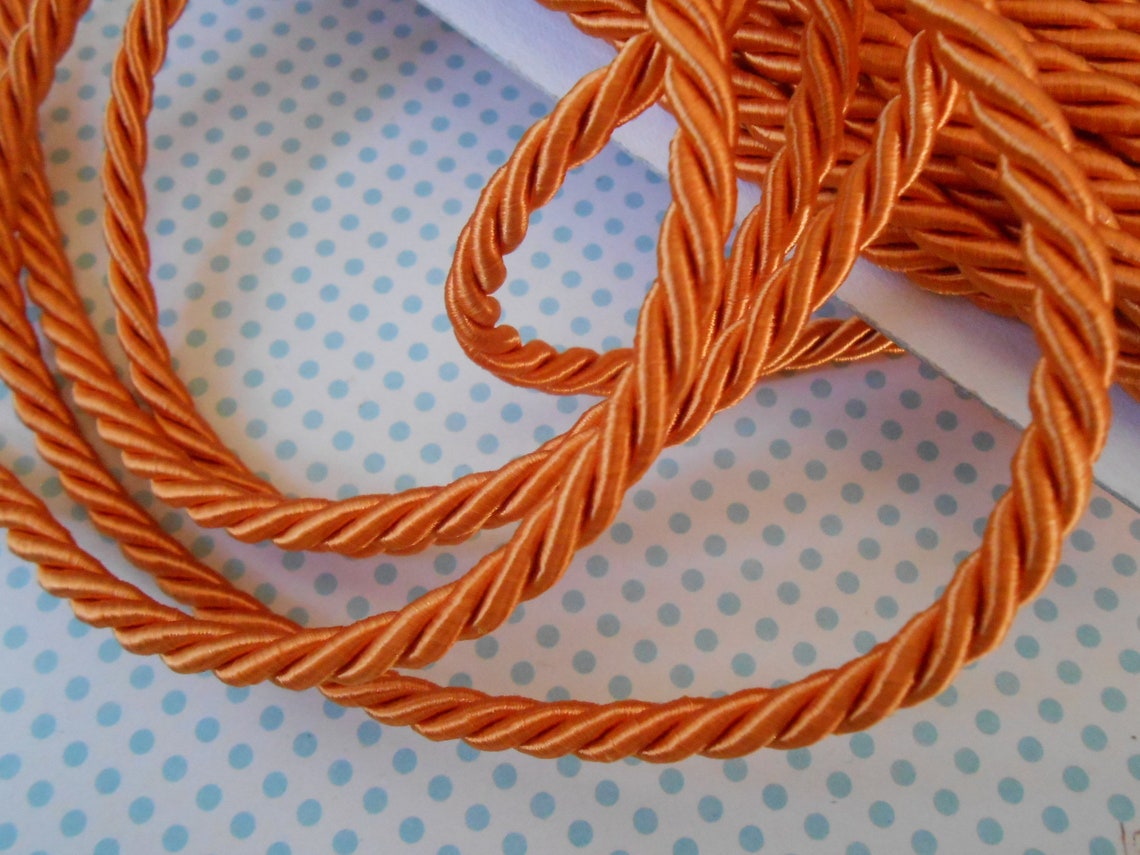 Cord Twisted Satin Trim 5 Yards 1/4 Width Orange Etsy