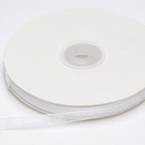 Organza Ribbon White 1/4 width 50 Meters image 2