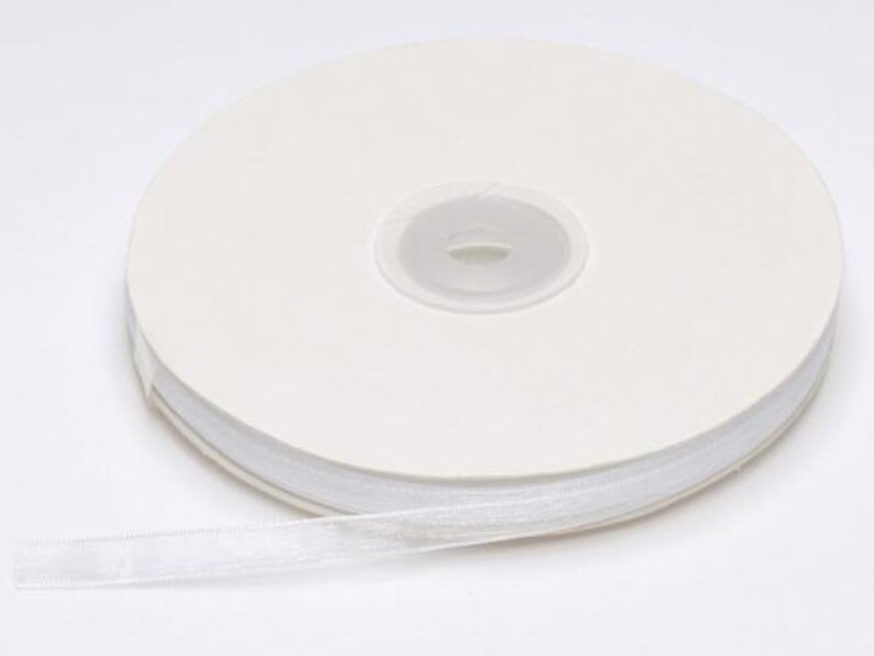 Organza Ribbon White 1/4 width 50 Meters image 2