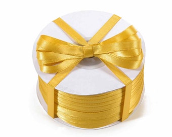 Ruban Satin Double Face 15 Mm - Jaune - La Bobine De 25 Mètres