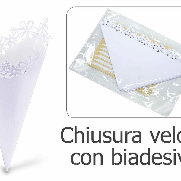 Wedding Cones 50pcs White Paper Lace