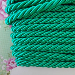 Cordone Ritorto Satin Verde Smeraldo mm 5.5 mt 5 Passamaneria