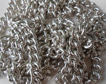 Asas de aluminio para bolso de cadena plateada de 1 metro y 3/4" de ancho