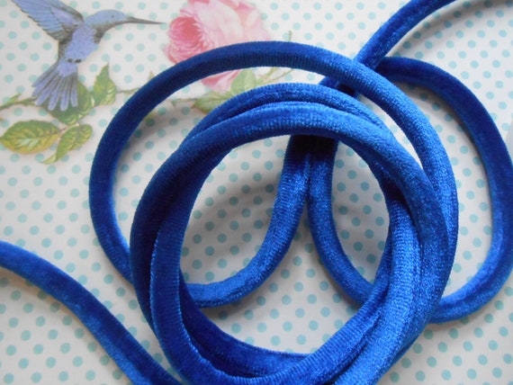 Velvet Trim Tubing Stretch Cord Royal Blue 7 mm 2 yards