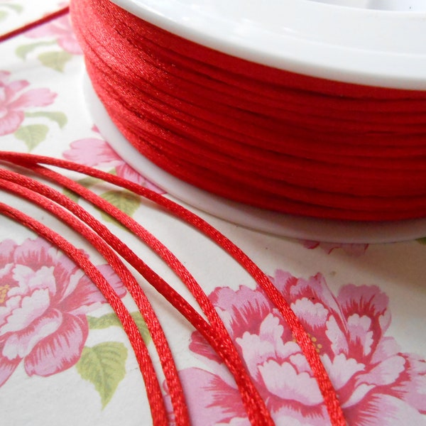 Rat Tail Cord Red  mm 1  10 yds Satin