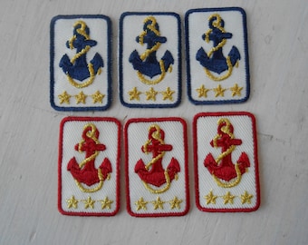 Patches Anchor Set of 3 Iron on Embroidered Appliques