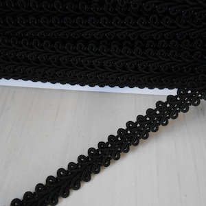 Zierband Posamentenborte Schwarz Klassisch Kordel 3/20cm 5 Meter