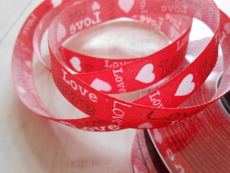 Love Ribbon Red Cotton 58width 5 yds