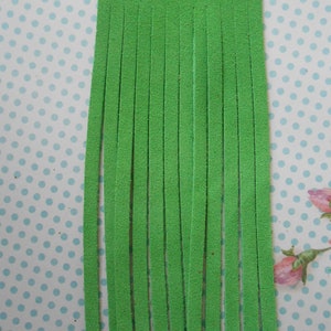 Frange in Vera Pelle Bordo Finitura Stile Boho Verde Mela