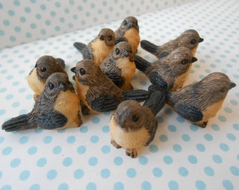 Miniature Uccellini Animali in Resina Set di 4