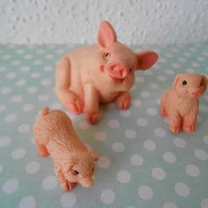 Miniature Pigs Doll&#39;s House Nativity Crib Fairy Garden Mini Animals Set of 3