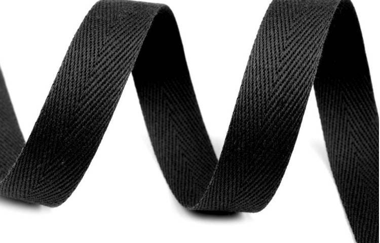 Cotton Tape, 13mm, Black & White - Fast Delivery