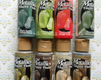 SALE 6 Bottles Acrylic Paint Dazzling Metallic Elegant Finish