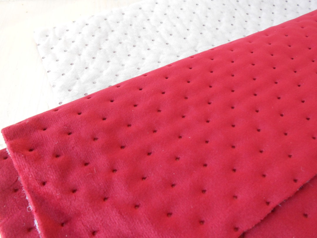 Quilted Velour Fabric Dot Sheet 50x70 Cm Red Etsy