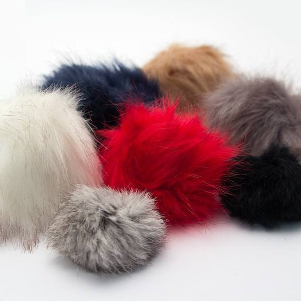 Pompon Fausse Fourrure de Renard 4" largeur 12 Couleurs Disponibles