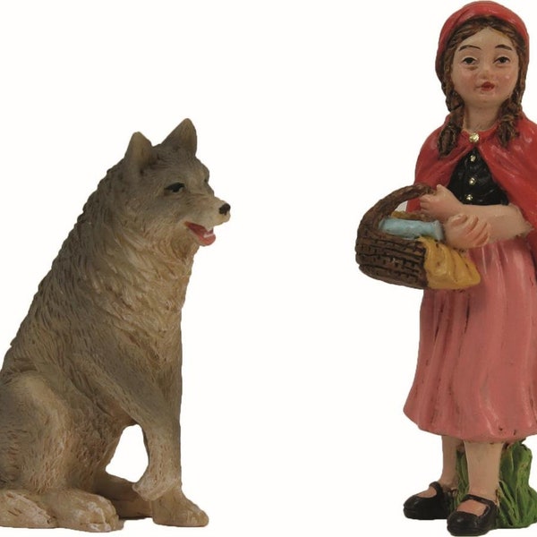 Miniature Little Red Riding Hood Fairy Garden Resin Figures