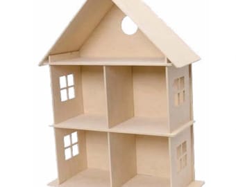 Dollhouse Miniature DIY Wooden Unfinished Construction Kit