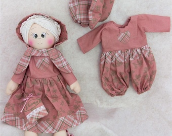 DIY Doll Penny Fabric Muñeca rosa hecha a mano Stafil