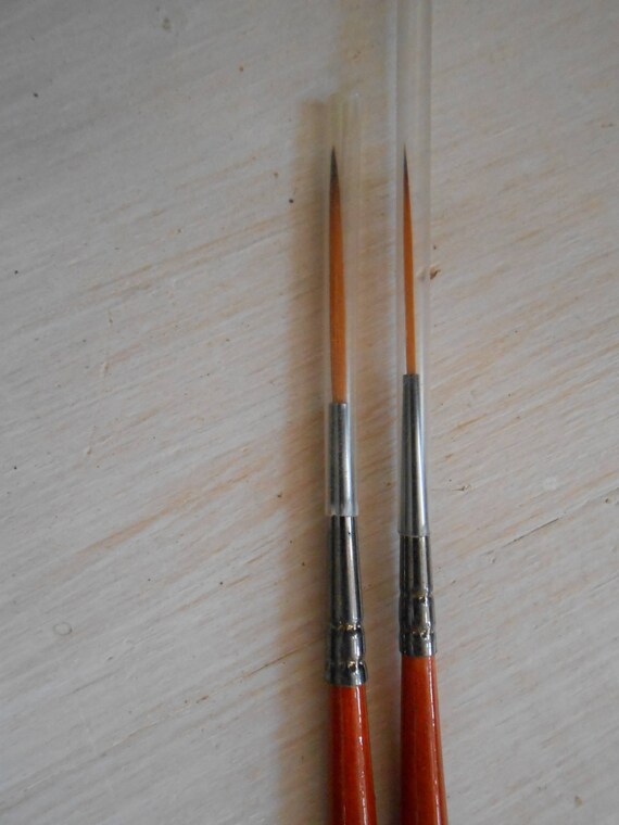 Liner Paint Brushes Synthetic Hair Set of 2 Etsy