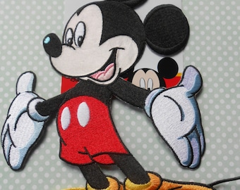 Disney Mickey Mouse Iron on Large Embroidered Thermo-Adhesive XL Patch