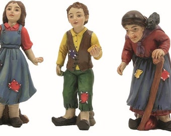 Miniatur Hänsel und Gretel Feengarten Resin Figuren