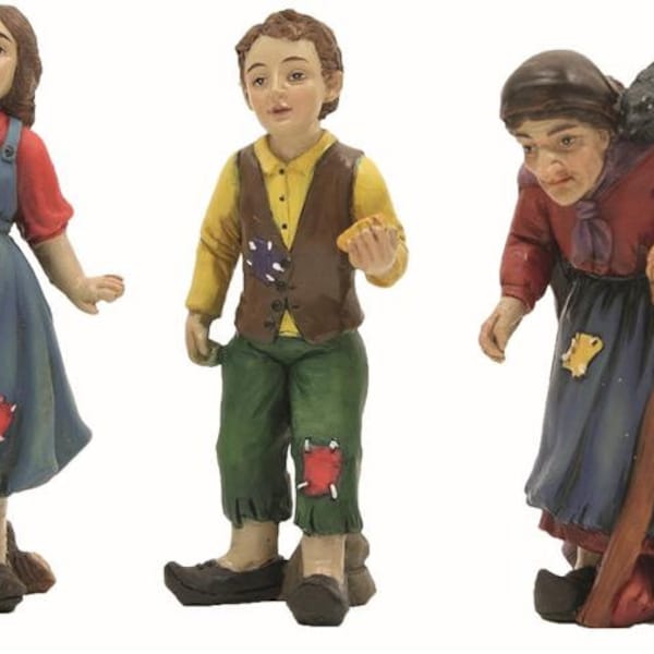 Miniatur Hänsel und Gretel Feengarten Resin Figuren