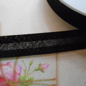 Schrägband Baumwolle Schwarz 1/2 &quot;breite 10 Meter Gefaltet