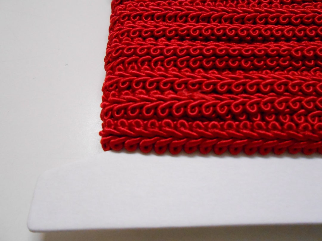FINGERINSPIRE Garniture tressée rouge en polyester tissé de 12 mm de large pour loisirs créatifs, costumes, couture, rideaux, accessoires de décoration d'intérieur