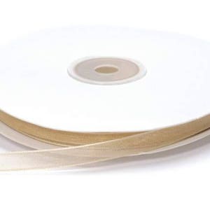 Organza Ribbon 1/4&quot; width 50 Meters Champagne
