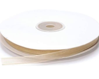 Organza Ribbon 1/4" width 50 Meters Champagne