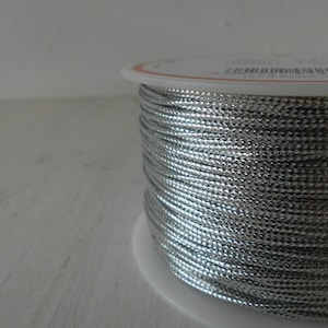 Lurex Cord Silver 100 metres Extra Thin and Strong Bulky Roll