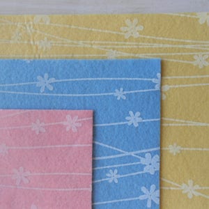 Feltro Stampato Fiori 3 Fogli Primavera Pasqua