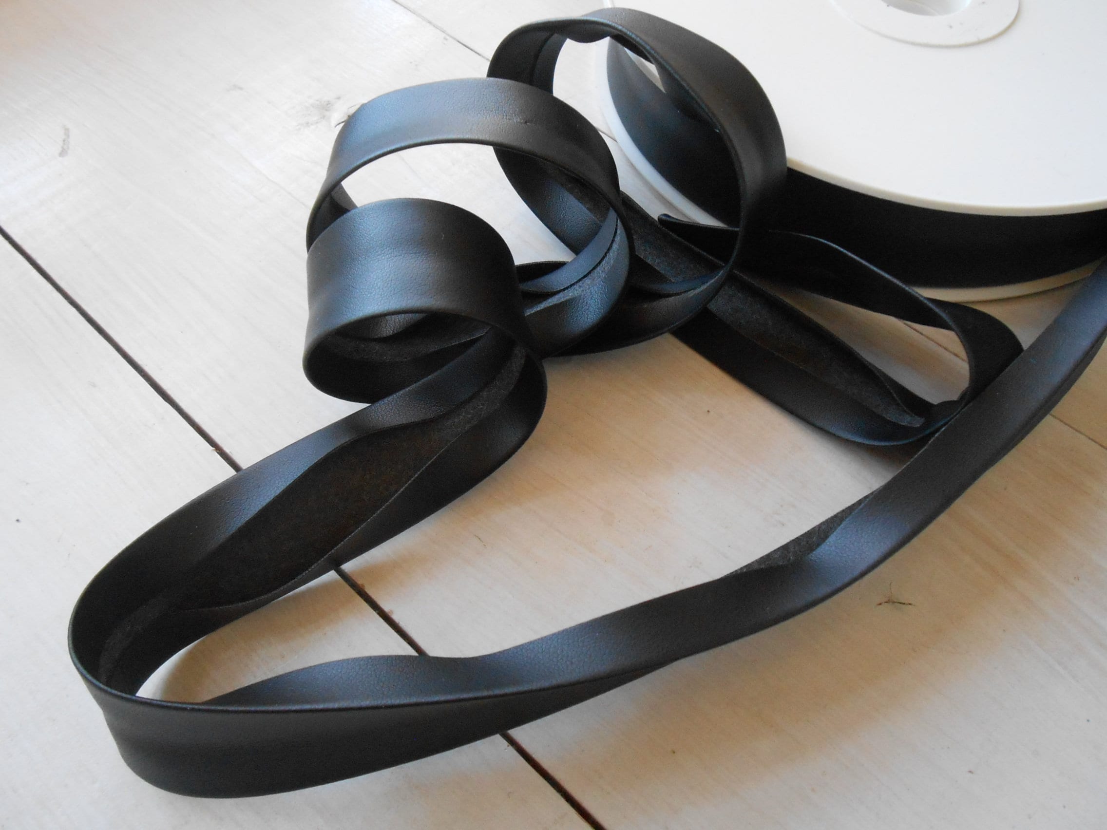 Vegan Leather Bias Tape Black Double Folded 1 width 2 Etsy