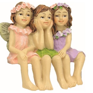 Fatine Miniatura in Resina Set di 3 Personaggi Fate