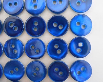 Buttons Mother of Pearl 6 pcs Royal Blue