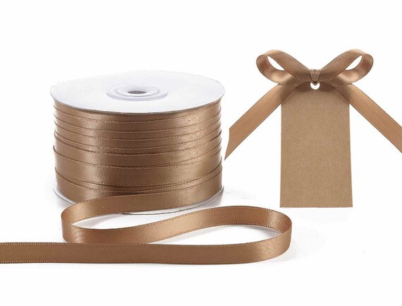 1 Roll 22m Gold Rim Solid Color Satin Ribbon, Gift Packaging Ribbon, 15mm  Width