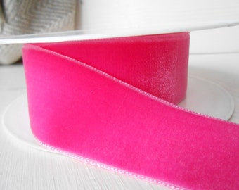 Velvet Ribbon Hot Pink 2 Yards 1 1/2"width