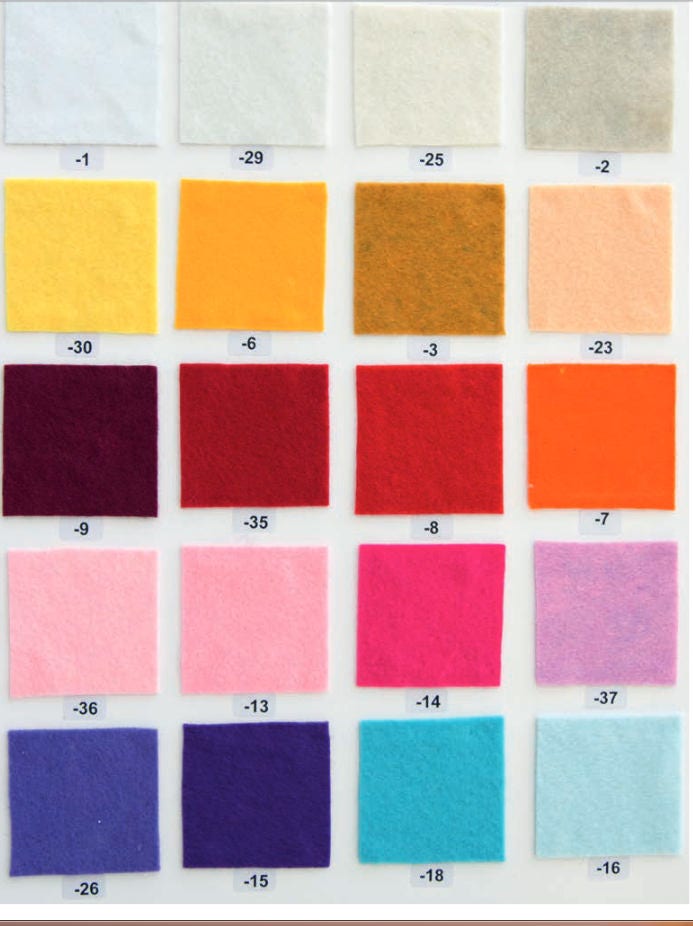 Felt 10 Sheets Craft Thin Felt Solid Colors Patchwork Cm 20x30 - Etsy
