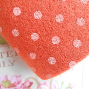 Vilt oranje Polka Dots afgedrukt 3 bladen cm 30 x 40