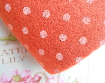 Felt Orange Polka Dots Printed 3 Sheets cm 30x40