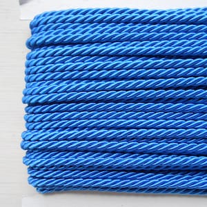 Cordone Intrecciato Blu Elettrico metri 5 mm 3,5 Passamaneria
