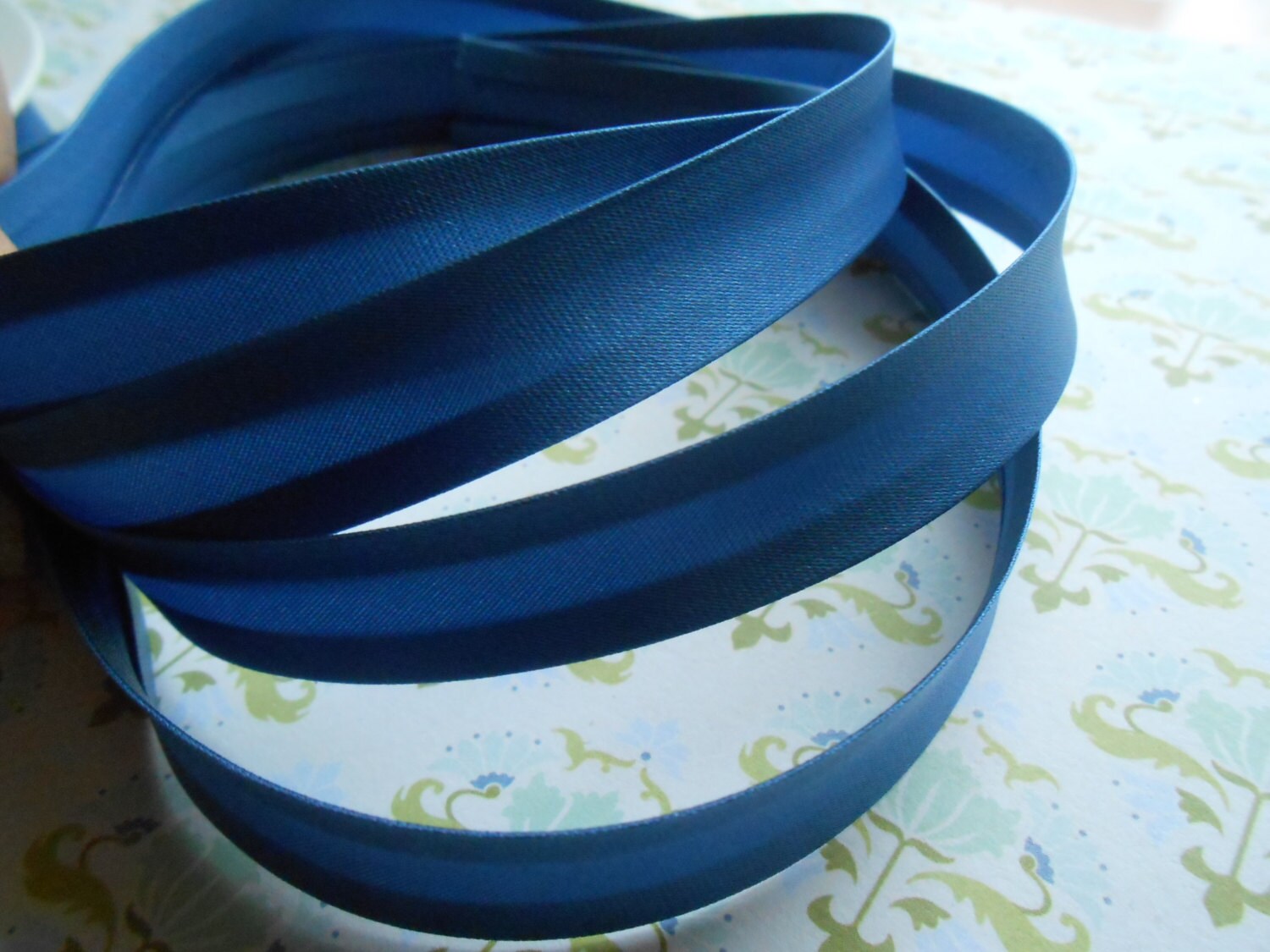 Satin Bias Tape Binding Denim Blue Double Fold Etsy