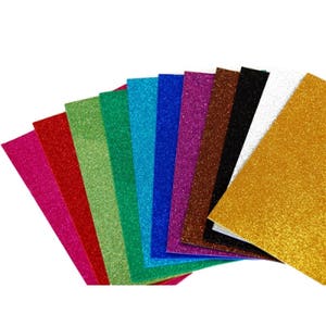 A5 Glitter Foam Sheets For Crafts and Card Making – 10 Pack – TopToy
