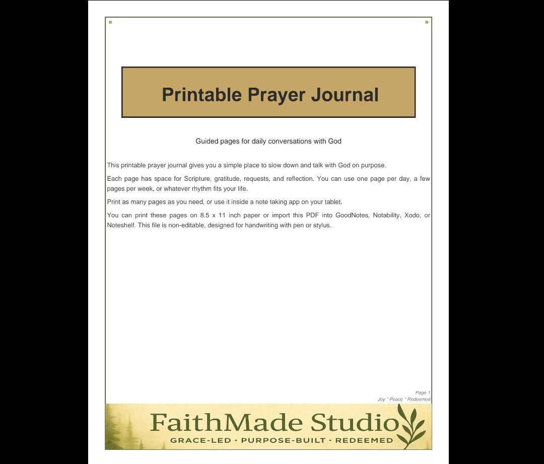 Printable Prayer Journal Template PDF - Etsy