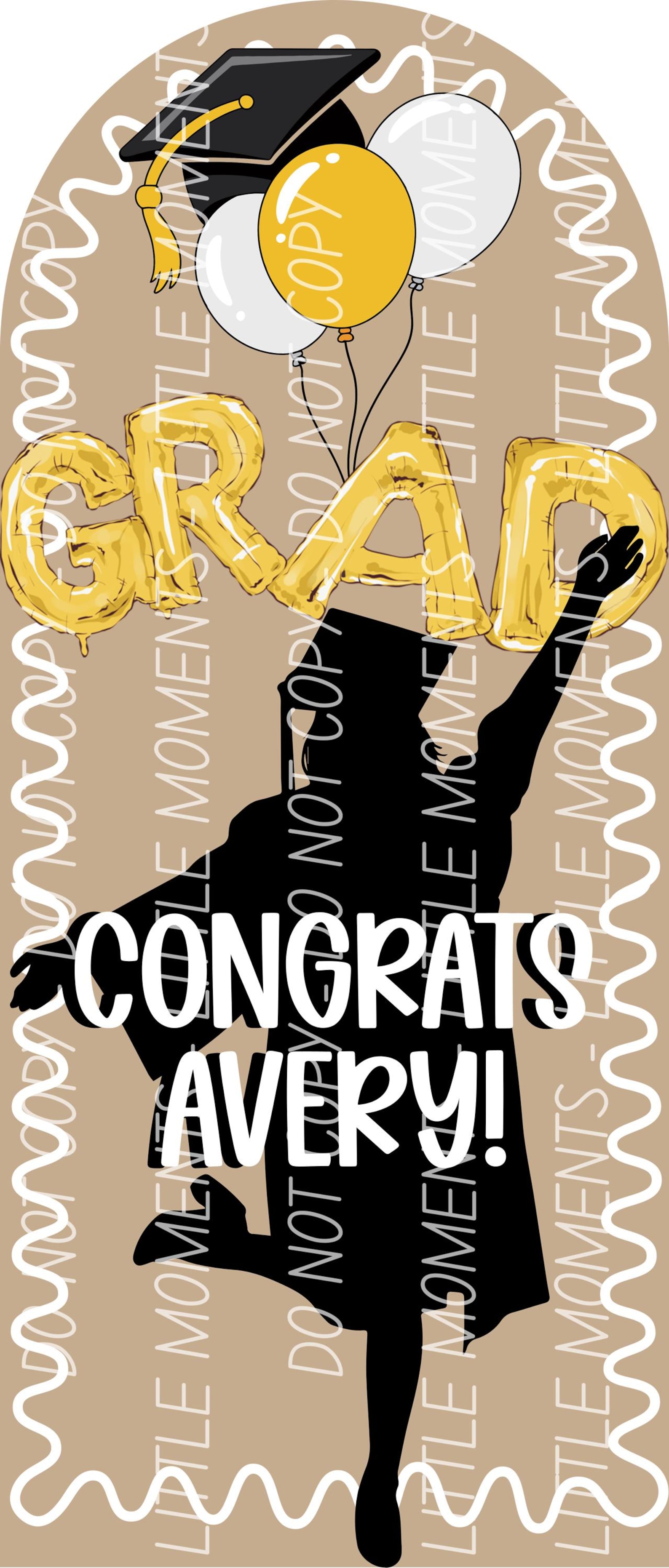 Graduation Congrats Graduate Silhouette Arch Vertical Banner Template ...