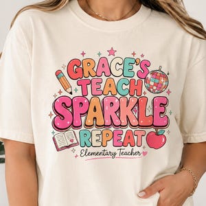 Camiseta Comfort Colors para profesores, camiseta personalizada para profesores de primaria, regalo personalizado para la vuelta al cole