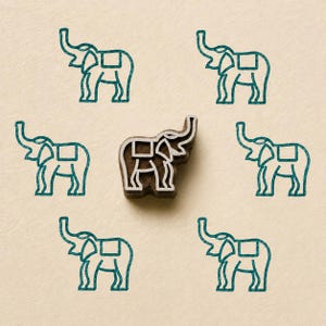 Hand Carved Elephant Wood Block Stamp, Indian Nursery Fabric Printing Pottery Clay Tool