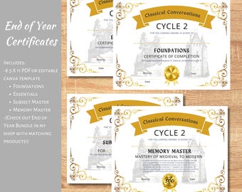 Classical Conversation Cycle 2 End of Year Certificate