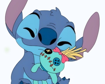 Stitch PNG, Cute Stitch Cartoon Clipart, Blue Alien Character Illustration